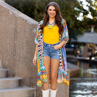 Load image into Gallery viewer, 8932 - Multicolor Abstract Print Duster
