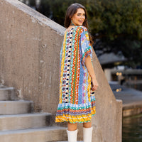 Load image into Gallery viewer, 8932 - Multicolor Abstract Print Duster
