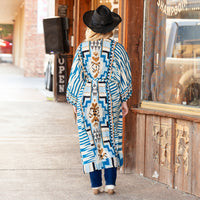 Load image into Gallery viewer, 8934 - Geometric Print Duster - Blue
