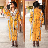 Load image into Gallery viewer, 8934 - Geometric Print Duster - Yellow

