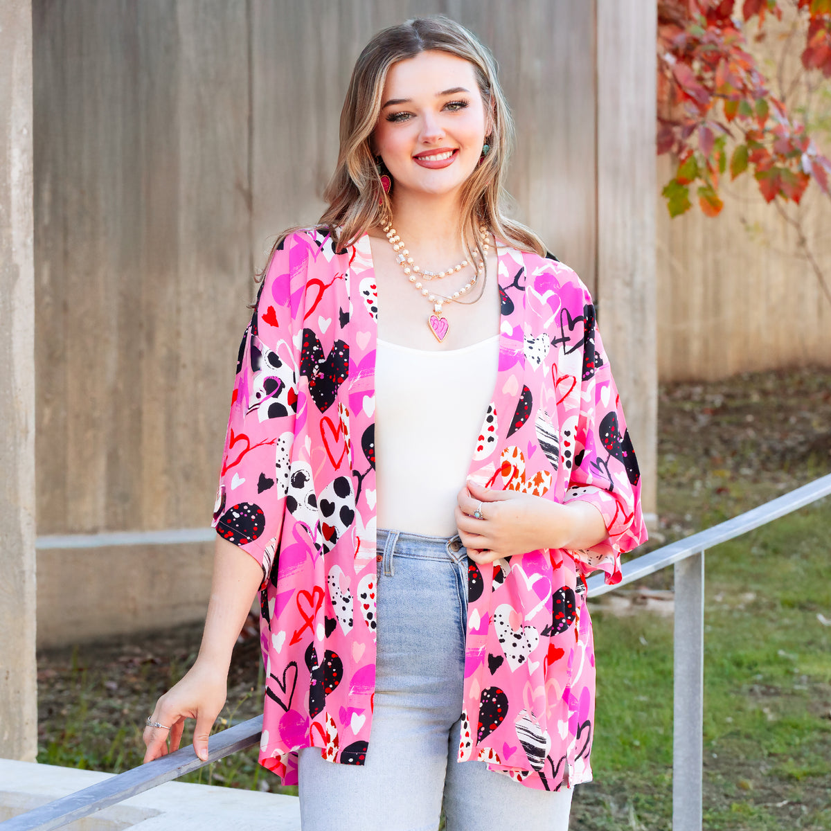 8940 - Heart Print Valentine's Duster