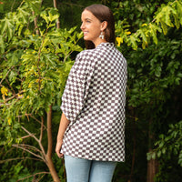 Load image into Gallery viewer, 8947 - Checkered Print Duster - Gray
