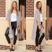Load image into Gallery viewer, 8952 - Checkered Print Duster - Brown
