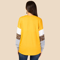Load image into Gallery viewer, 90400 - Leopard Sleeve Spirit Jersey Top
