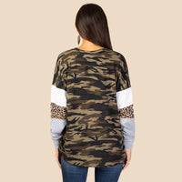 Load image into Gallery viewer, 90400 - Leopard Sleeve Spirit Jersey Top

