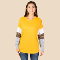 Load image into Gallery viewer, 90400 - Leopard Sleeve Spirit Jersey Top

