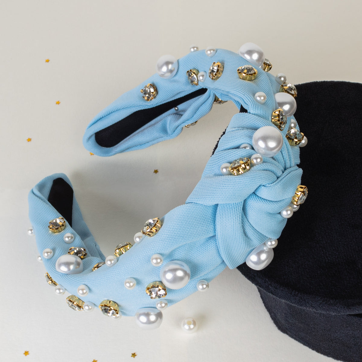 91003 - Crystal and Pearl Headband - Turquoise