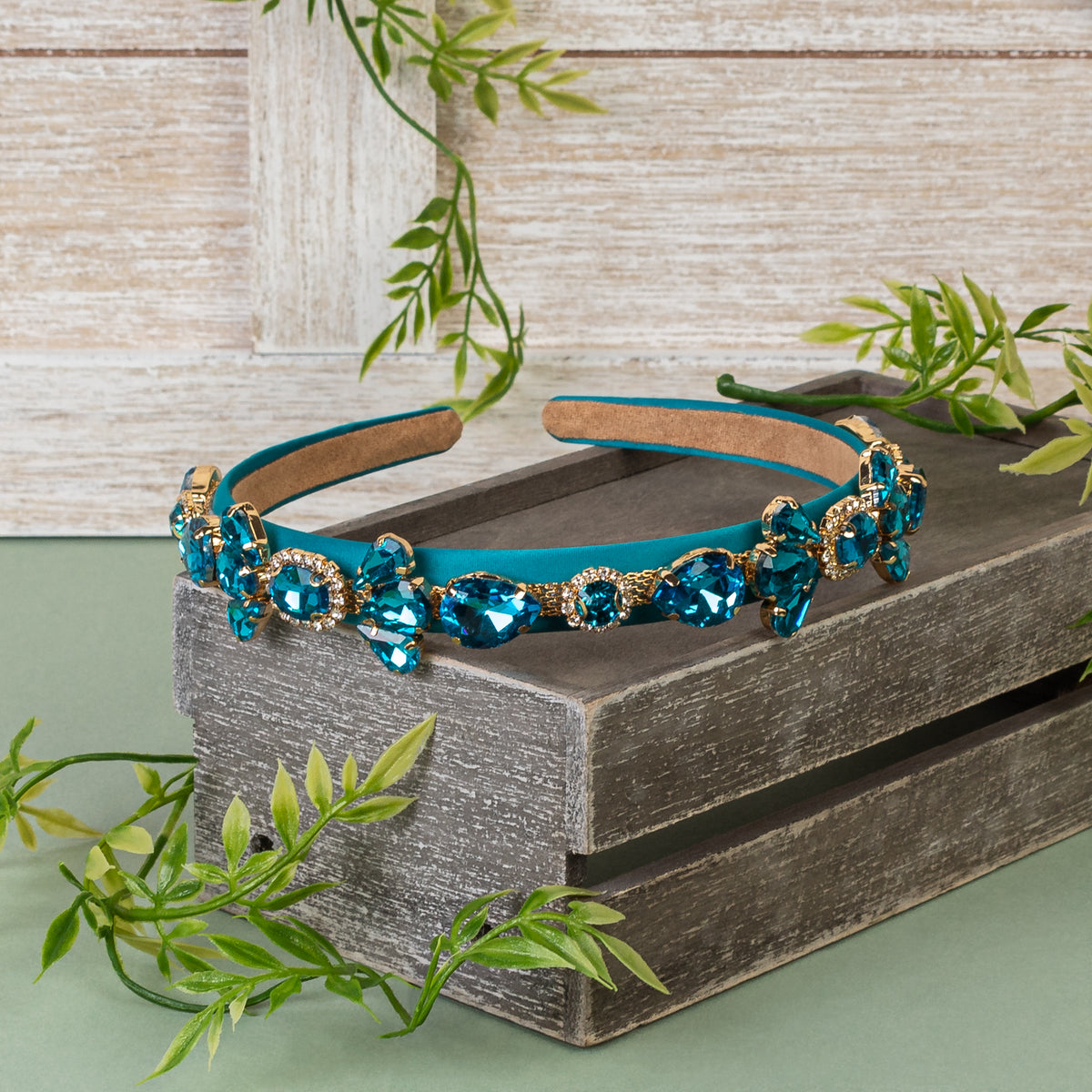 91011 - Crystal Headband - Turquoise