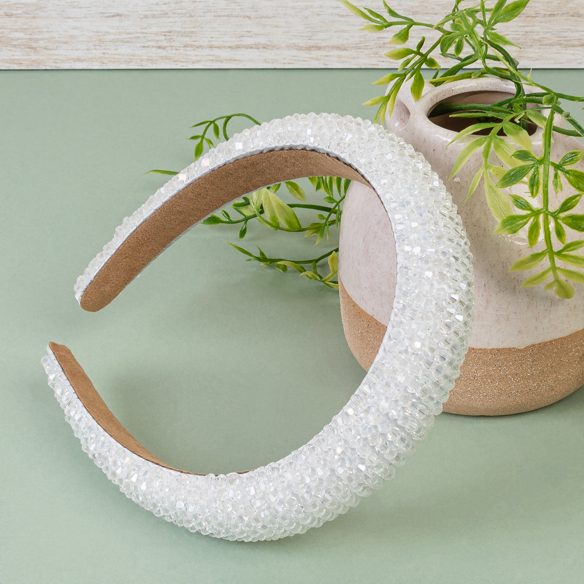 91013 - Crystal Headband - White