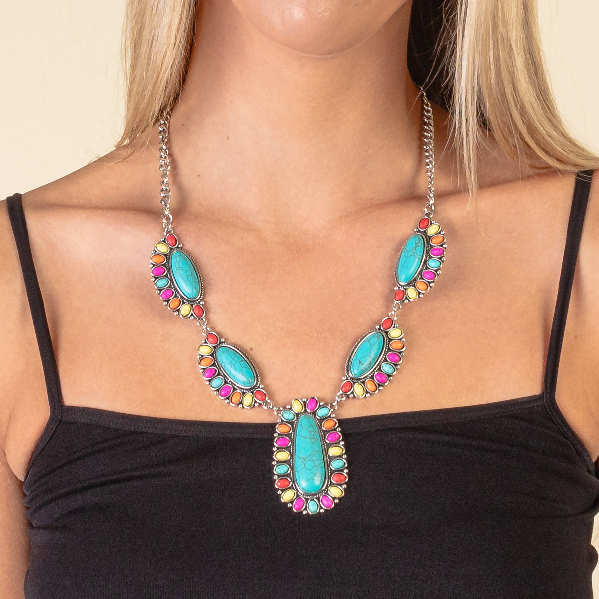 92006 - Squash Blossom Necklace - Multi