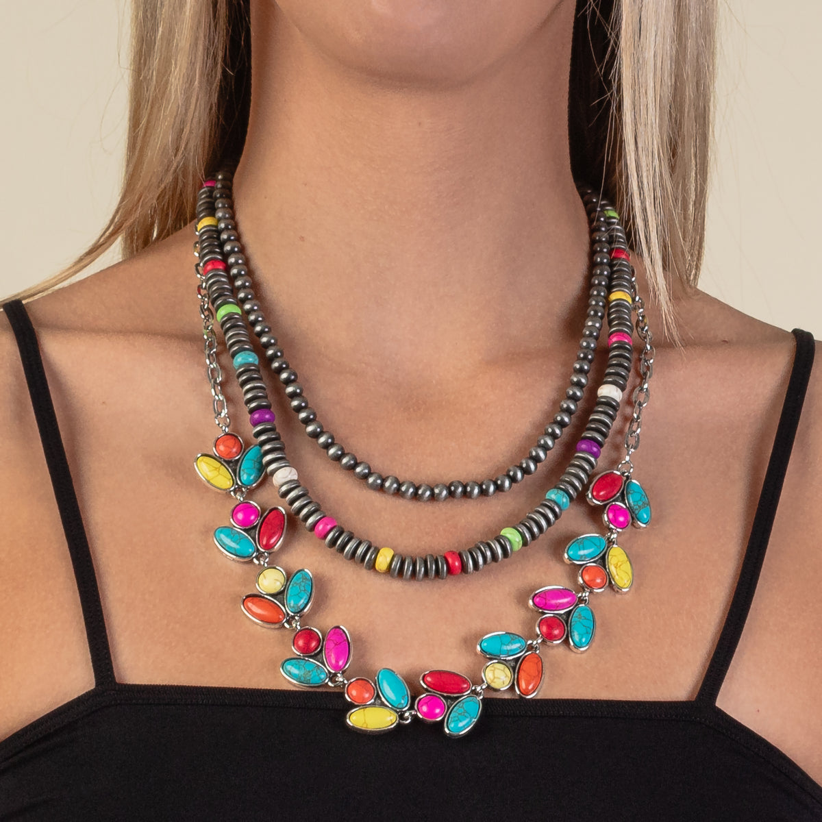 92018 - Squash Blossom Necklace - Multi