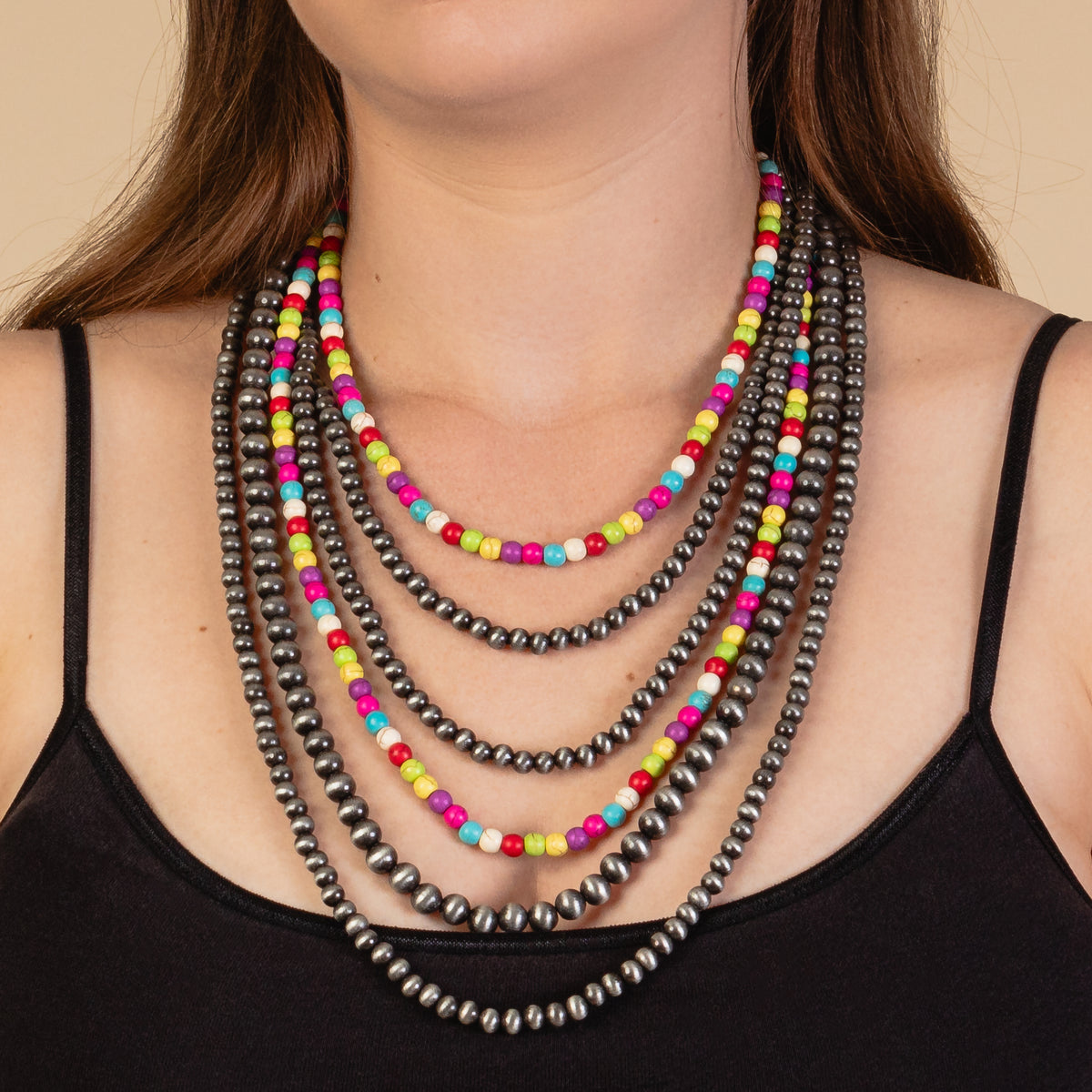 92036 - Layered Beaded Necklace - Multi