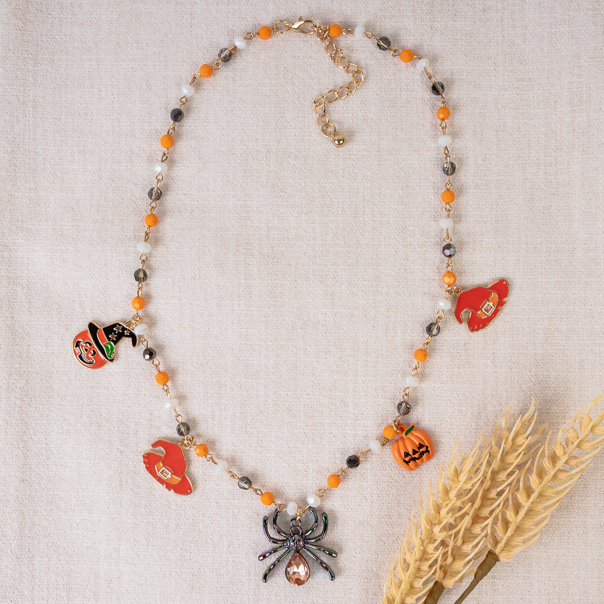 92040 - Halloween Charm Necklace - Orange