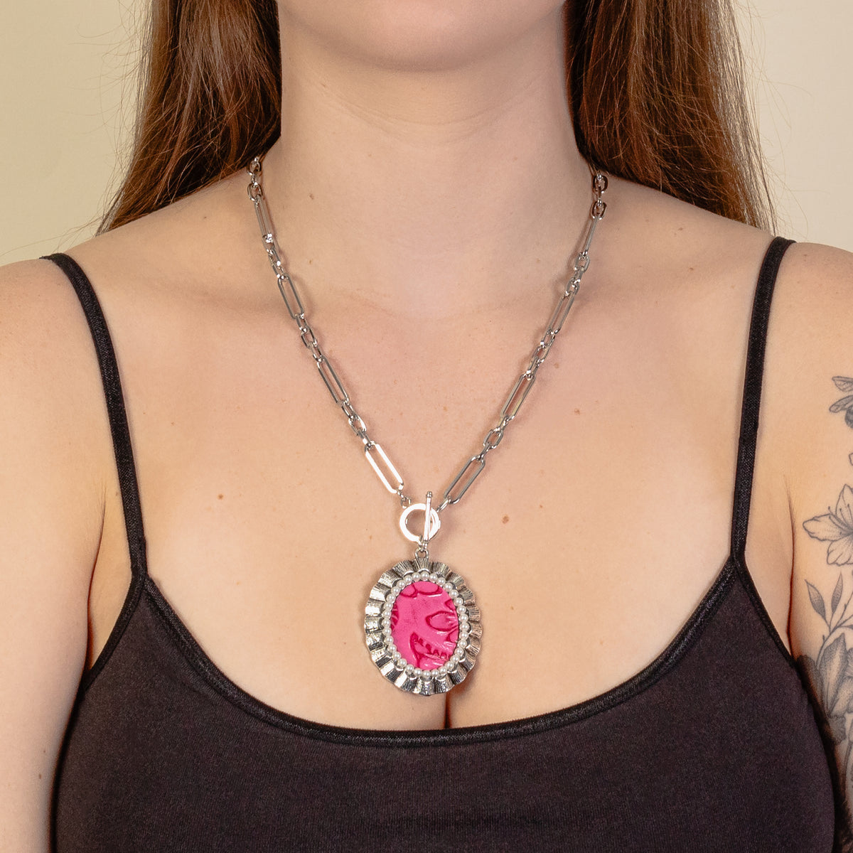 92062 - Western Squash Blossom Necklace - Fuchsia