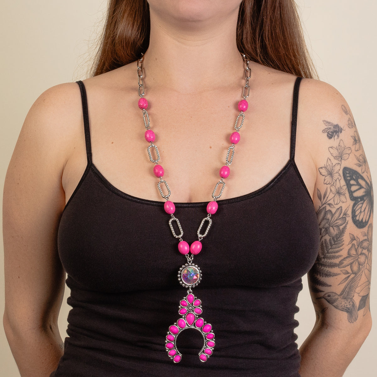 92086 - Squash Blossom Necklace - Fuchsia