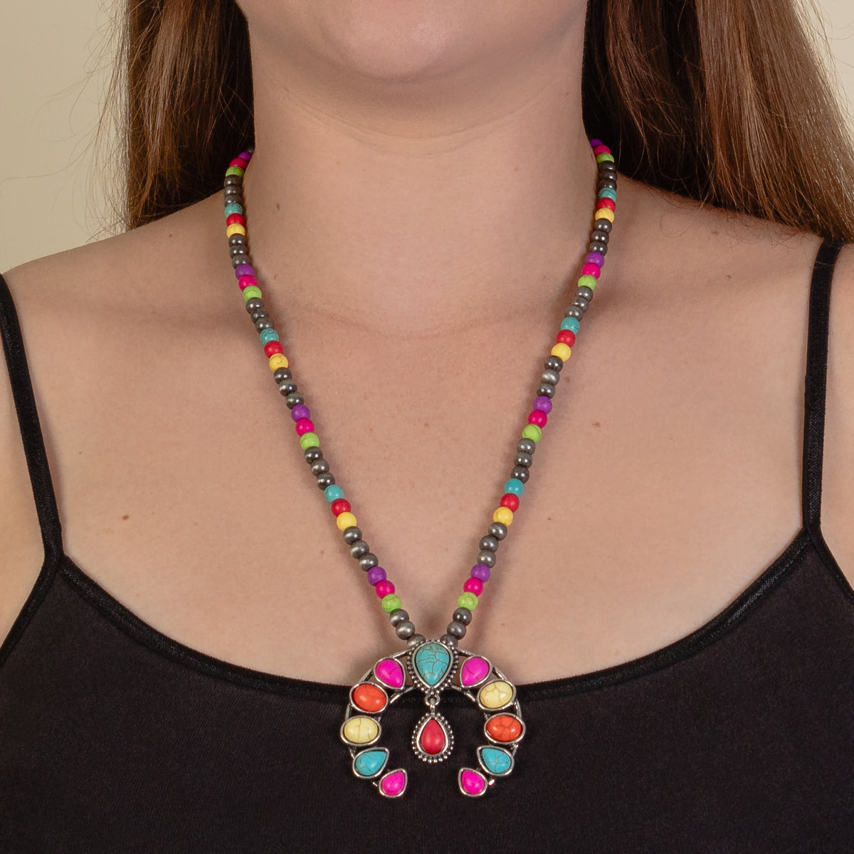 92099 - Squash Blossom Necklace - Multi