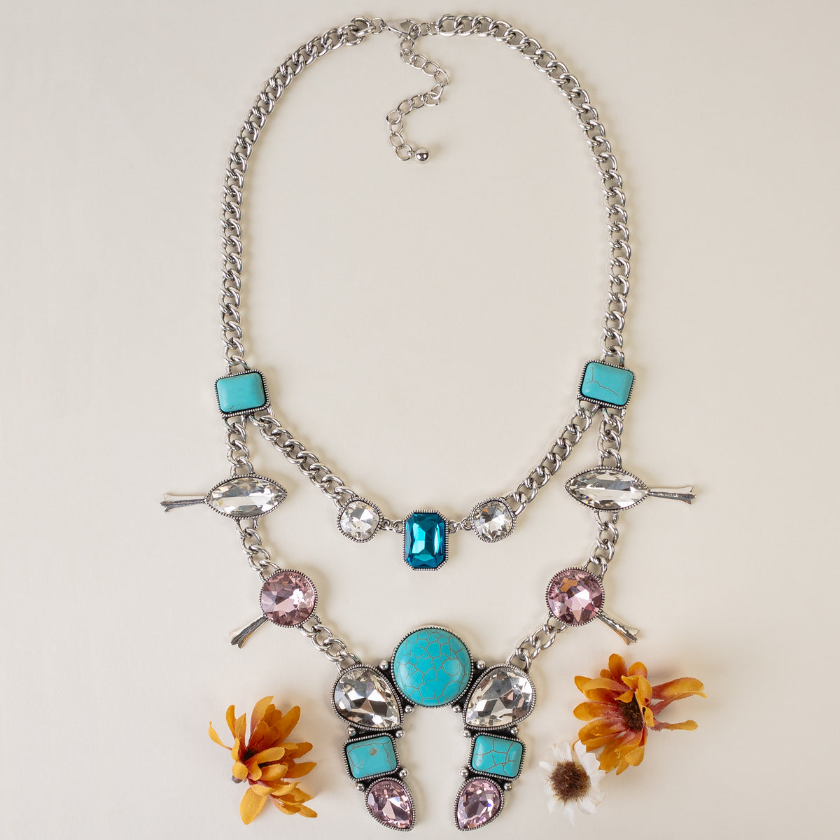 92113 - Layered Western Necklace - Turquoise