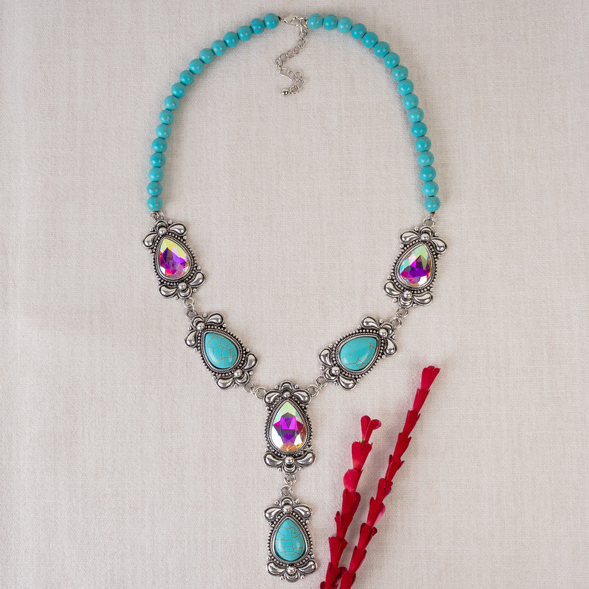 92117 - Western Pendant Necklace - Turquoise