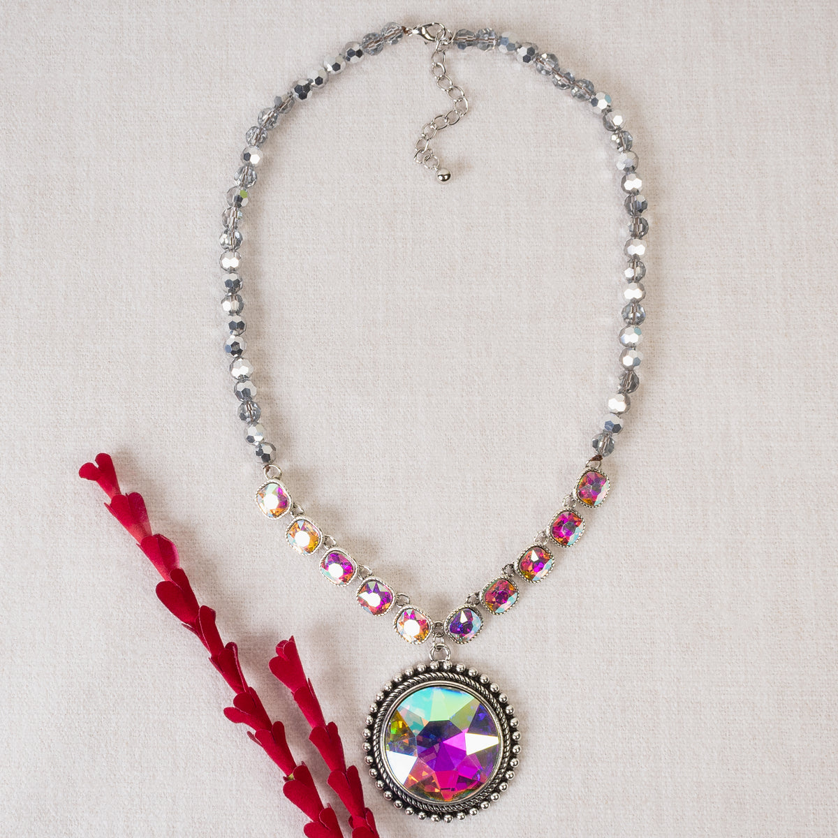 92118 - Crystal Pendant Necklace - AB