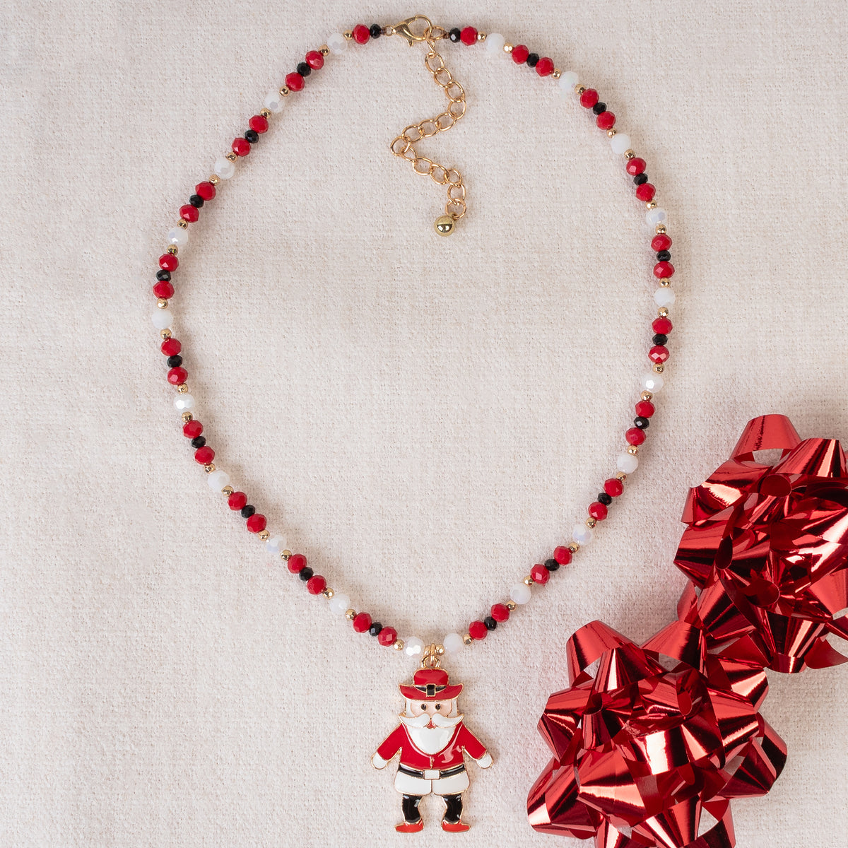 92120 - Santa Claus Necklace - Red