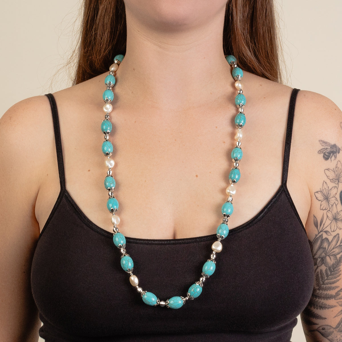 92135 - Western Beaded Necklace - Turquoise