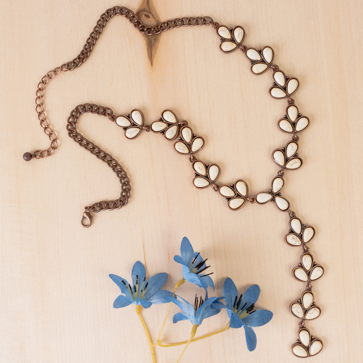 92136 - Squash Blossom Necklace - Ivory & Copper