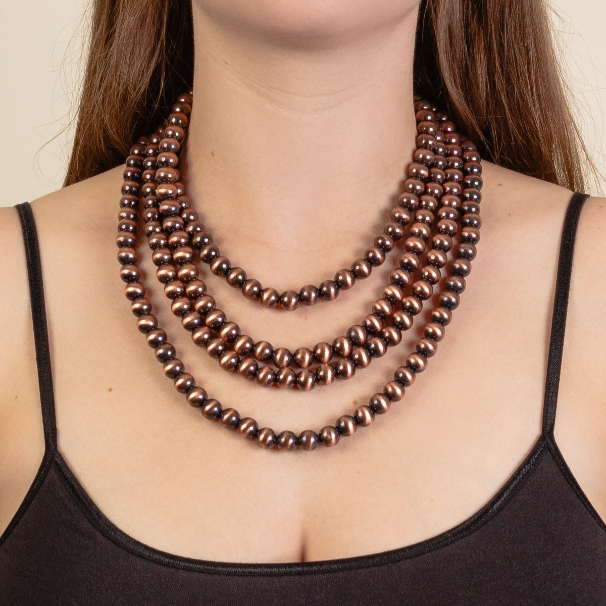 92148 - Layered Squash Blossom Necklace - Copper