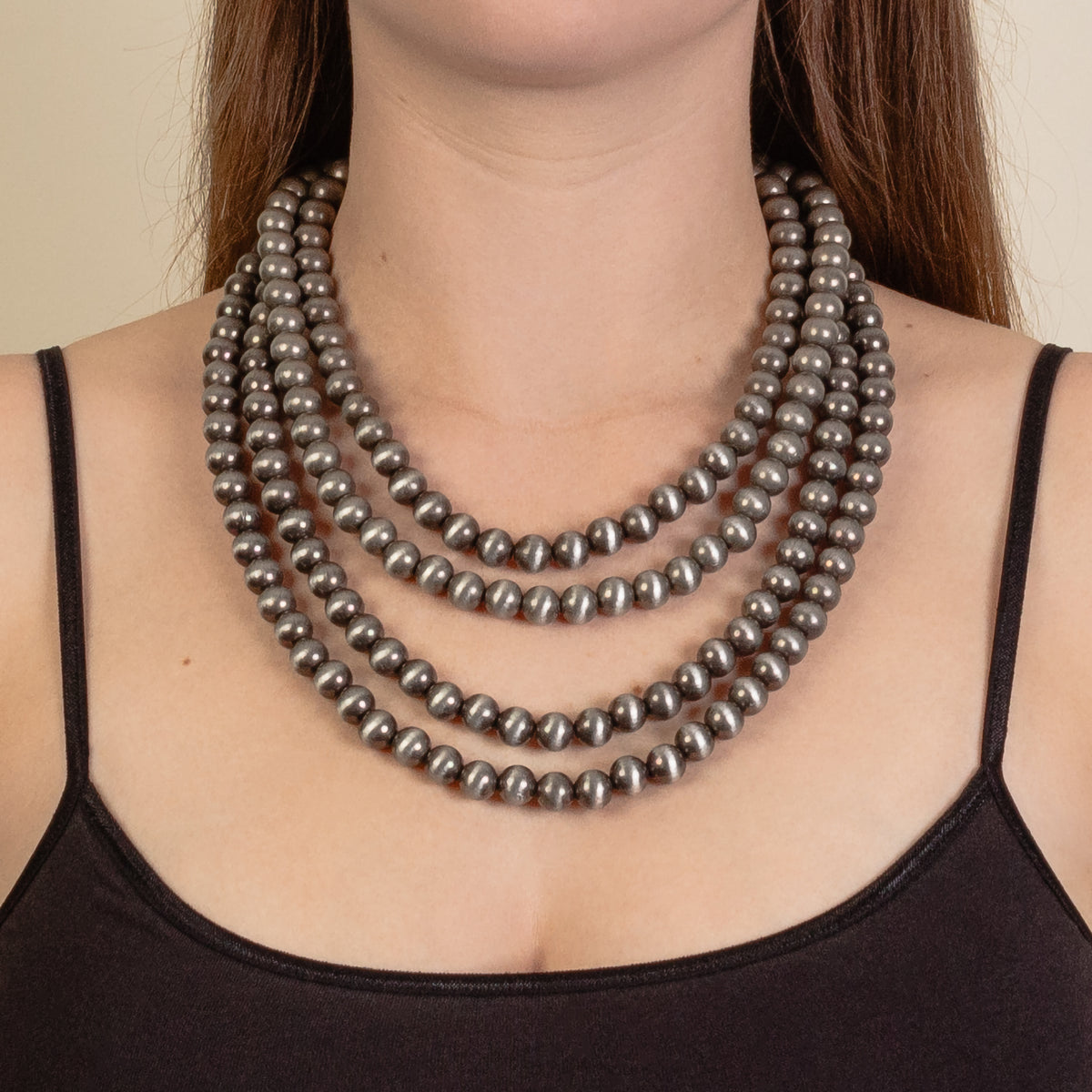 92148 - Layered Squash Blossom Necklace - Silver