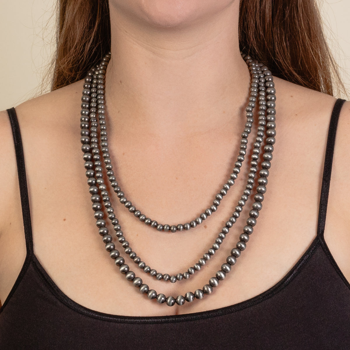 92149 - Layered Western Beaded Necklace - Silver