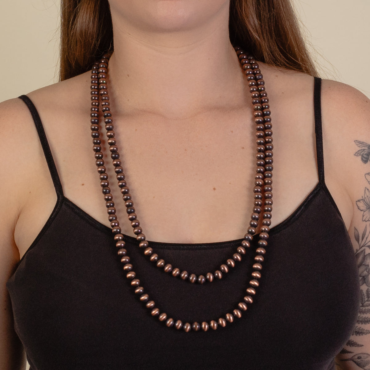 92151 - Beaded Squash Blossom Necklace - Copper