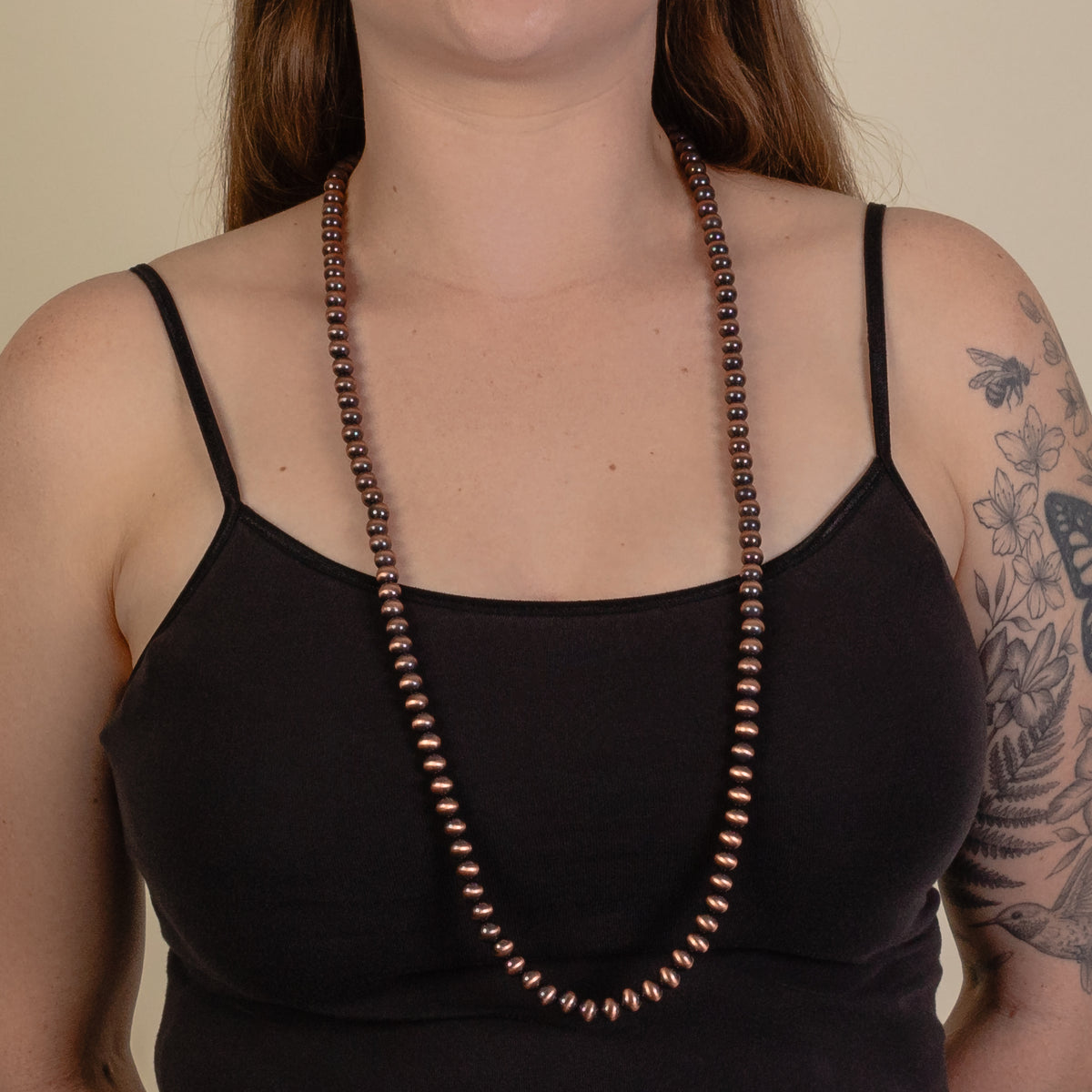 92152 - Beaded Squash Blossom Necklace - Copper