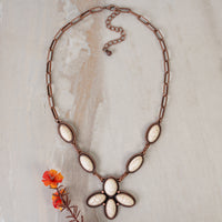 Load image into Gallery viewer, 92249 - Squash Blossom Necklace - Ivory &amp; Copper

