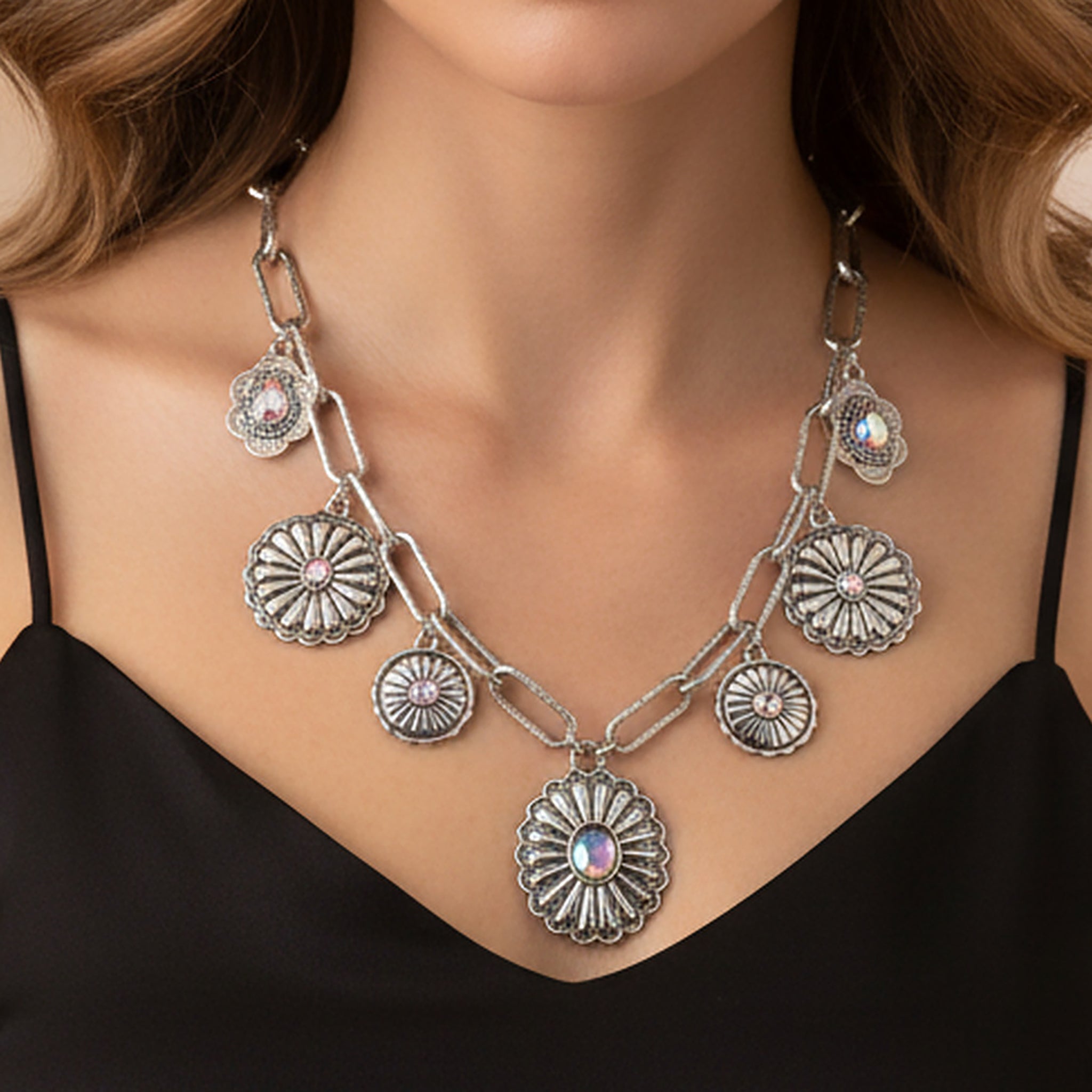92296 - Squash Blossom Charm Necklace - AB | Your Fashion Wholesale