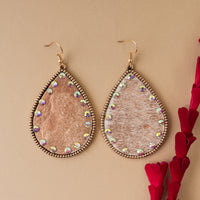 Load image into Gallery viewer, 93066-1 - Animal Print Drop Earrings - Rose Gold
