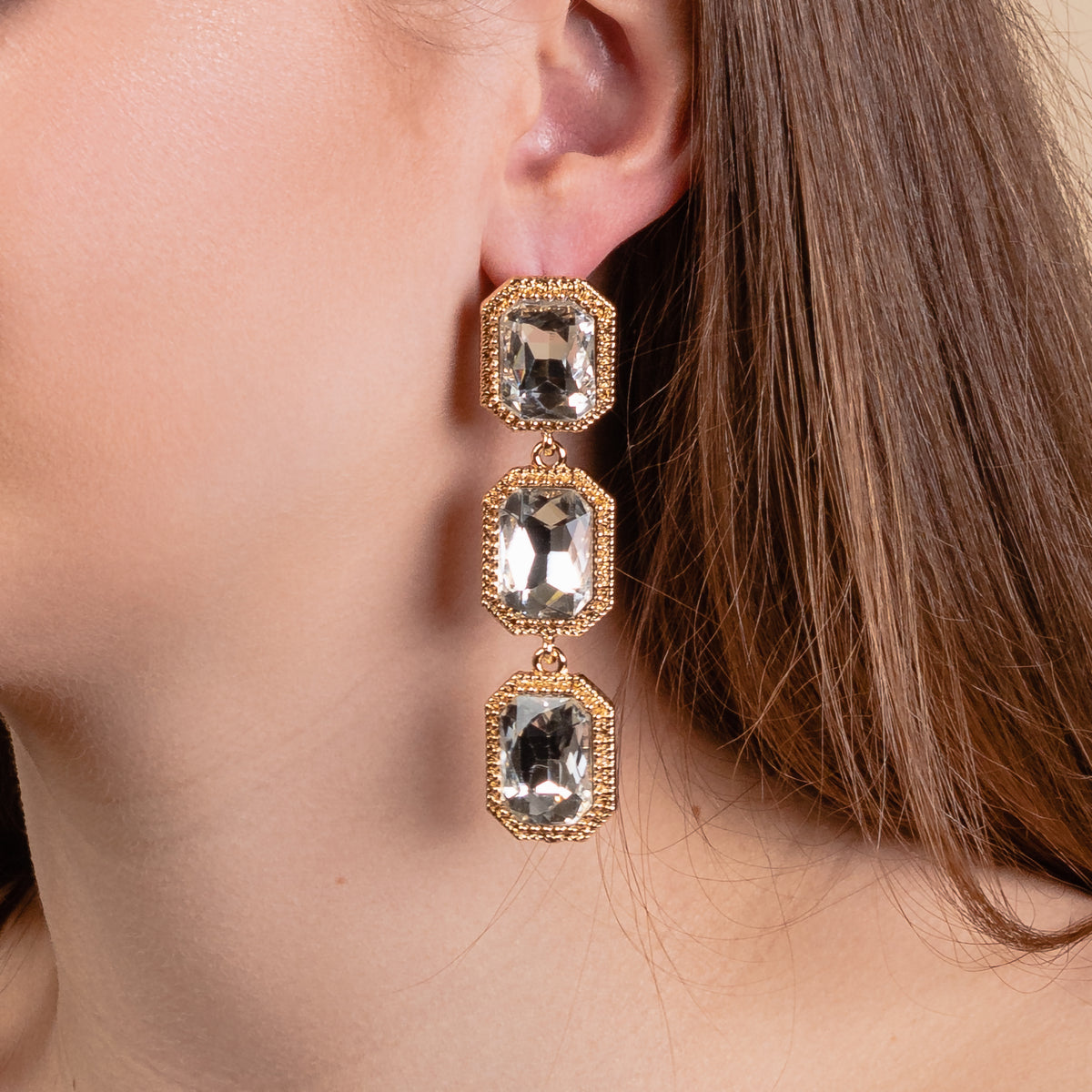 93162 - Crystal Earrings - White