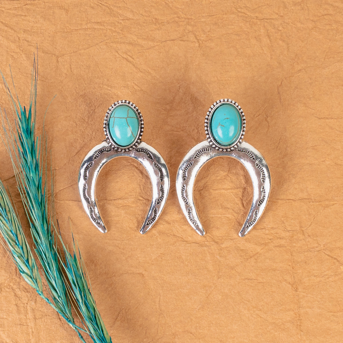 93181 - Western Earrings - Turquoise & Silver