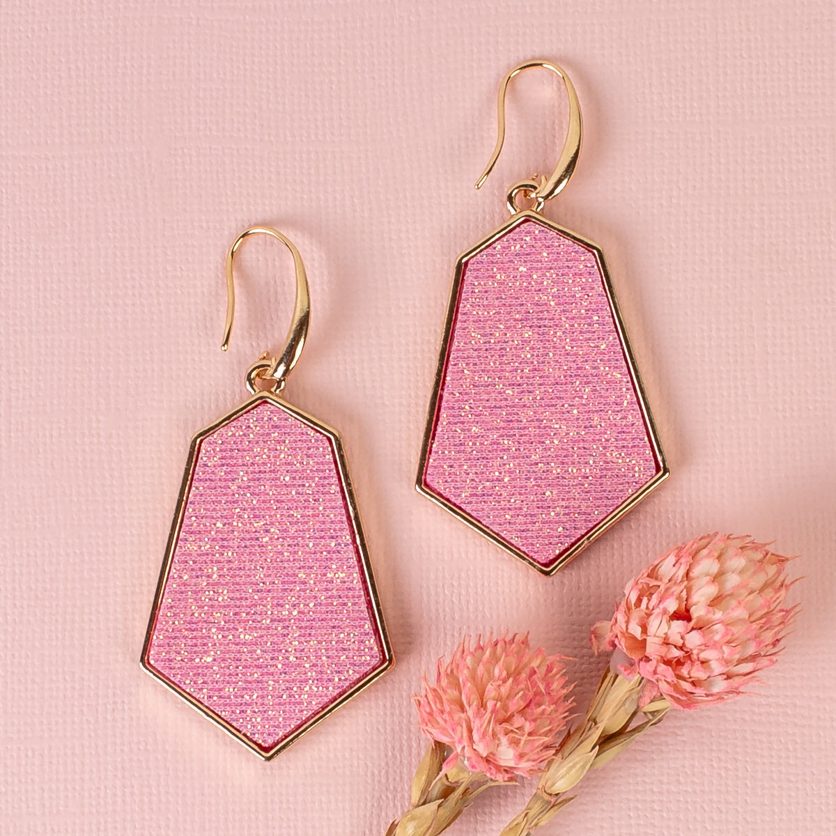 93186 - Geometric Earrings - Pink