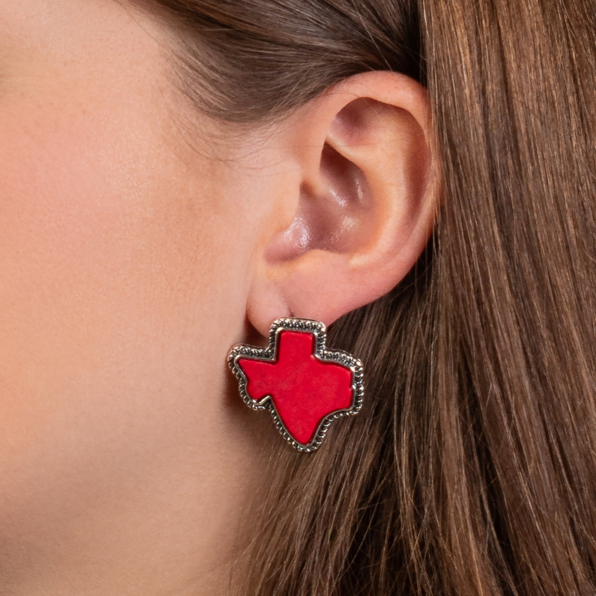 93193 - Turquoise Texas Earrings - Red & Silver