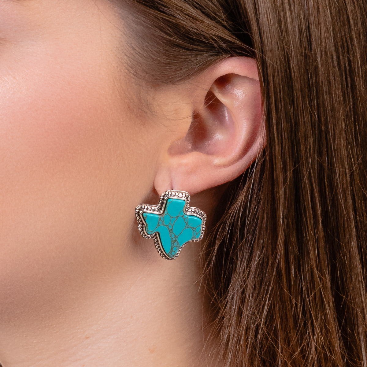 93193 - Turquoise Texas Earrings - Turquoise & Silver