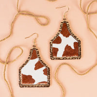 Load image into Gallery viewer, 93206 - Animal Print Earrings - Brown &amp; White

