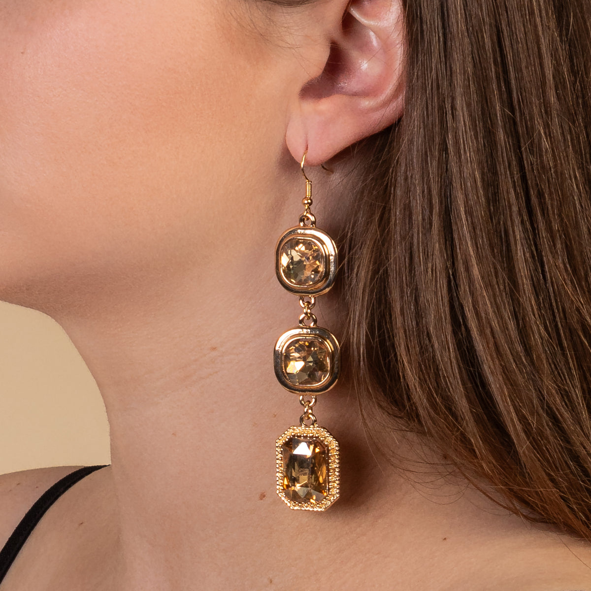 93239 - Crystal Earrings - Gold