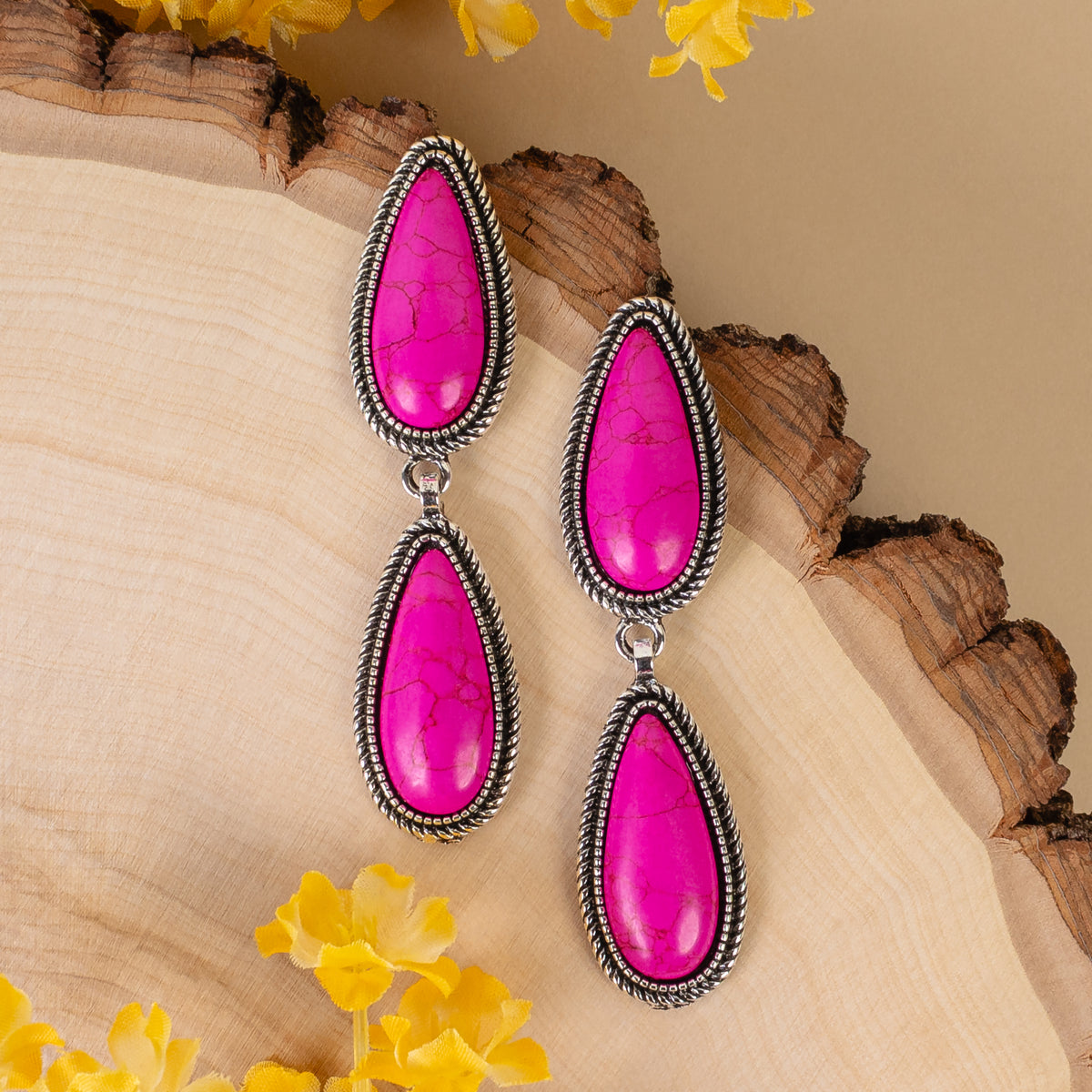 93275 - Western Earrings - Fuchsia