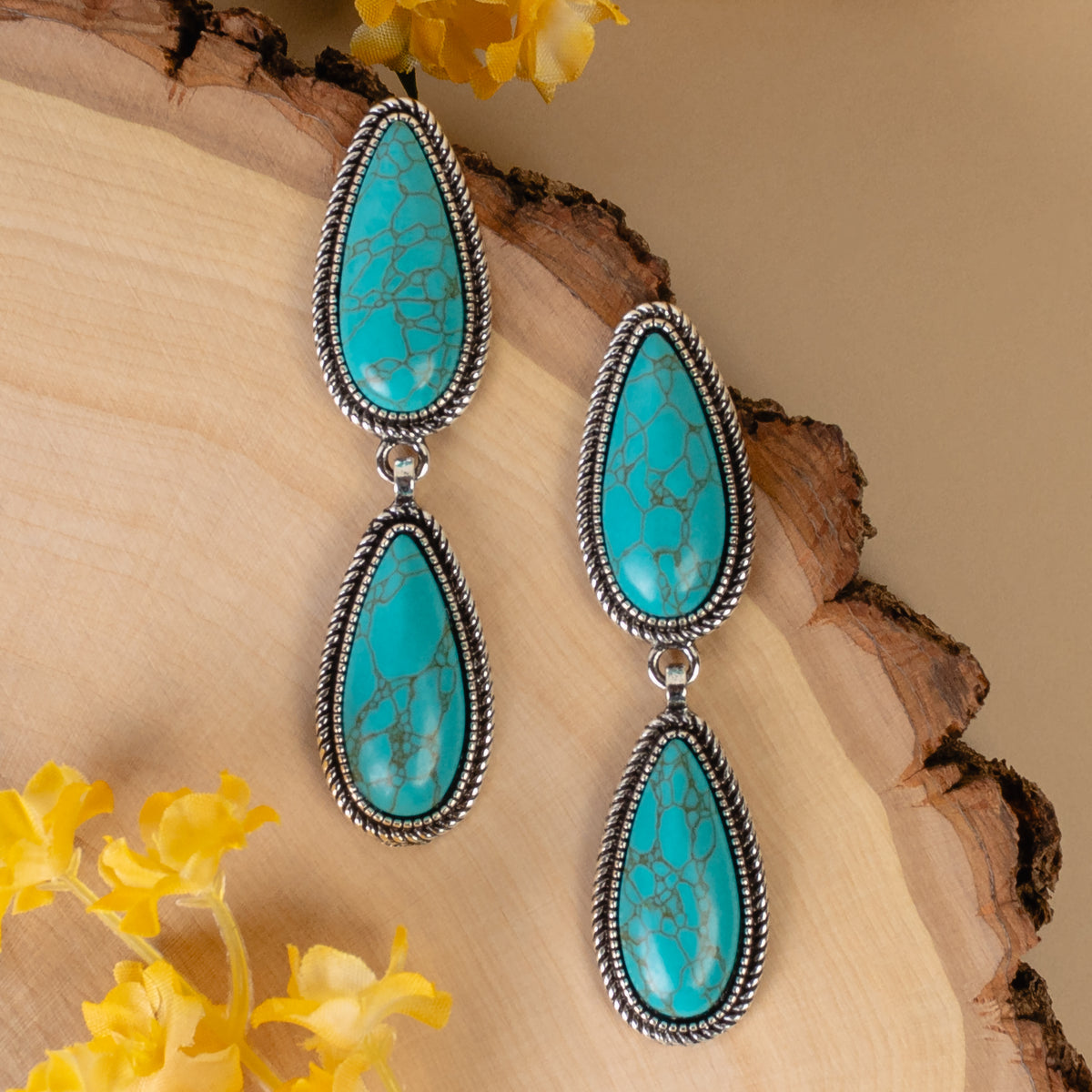 93275 - Western Earrings - Turquoise & Silver