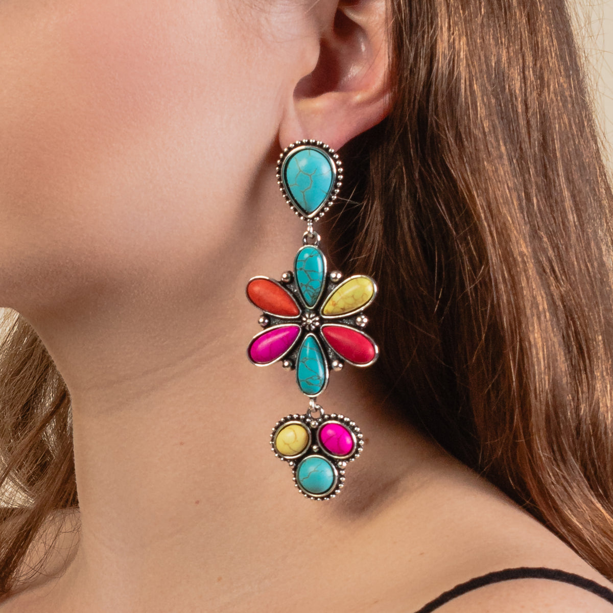 93276 - Squash Blossom Earrings - Multi