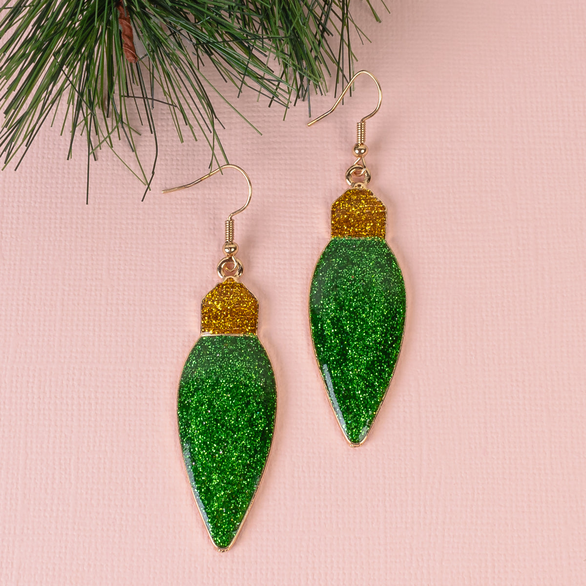 93299 - Christmas Light Earrings - Green