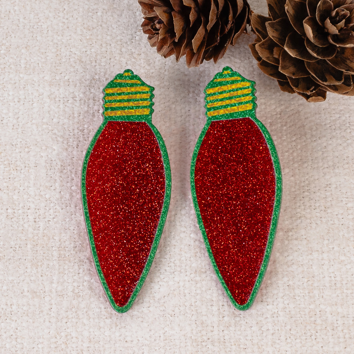 93310 - Christmas Light Earrings - Red