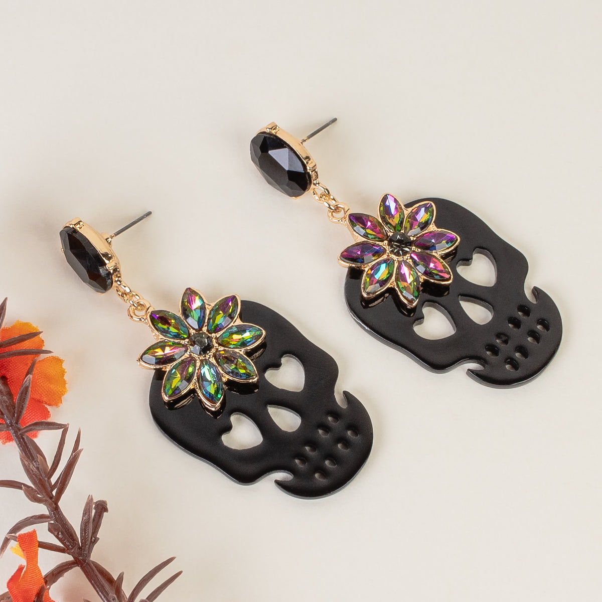 93312 - Skull Earrings - Black