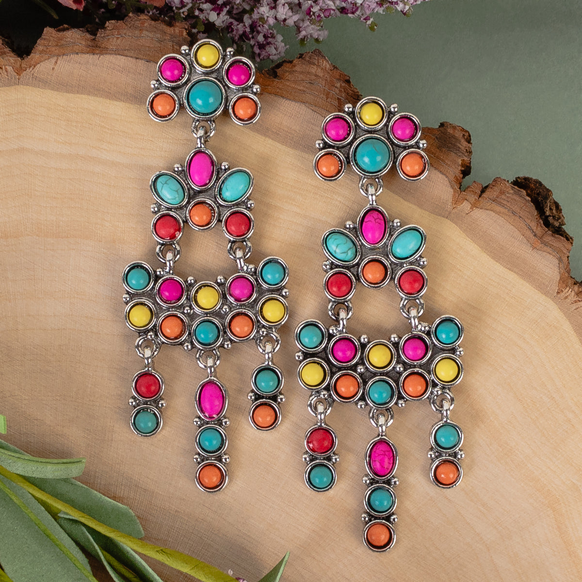 93313 - Squash Blossom Earrings - Multi