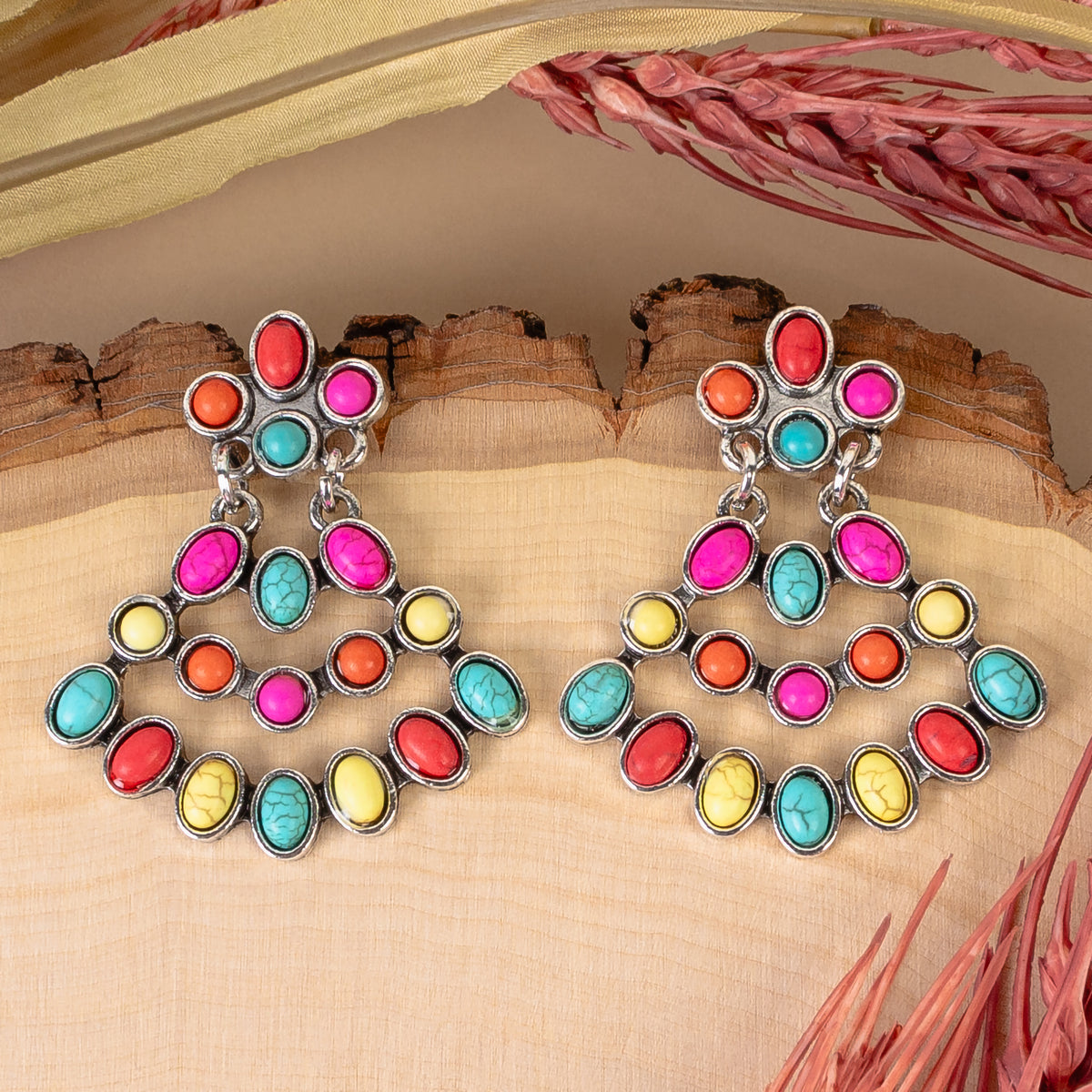 93314 - Squash Blossom Earrings - Multi