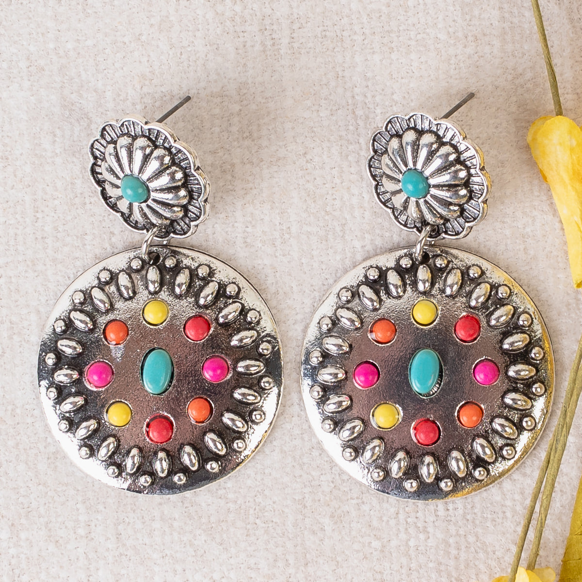 93324 - Squash Blossom Earrings - Multi